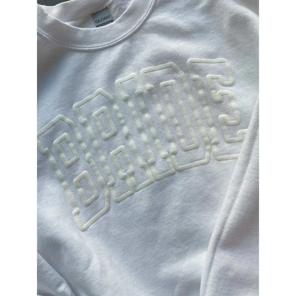 White Varsity Bride Sweatshirt Size Small - Picture 3 of 5